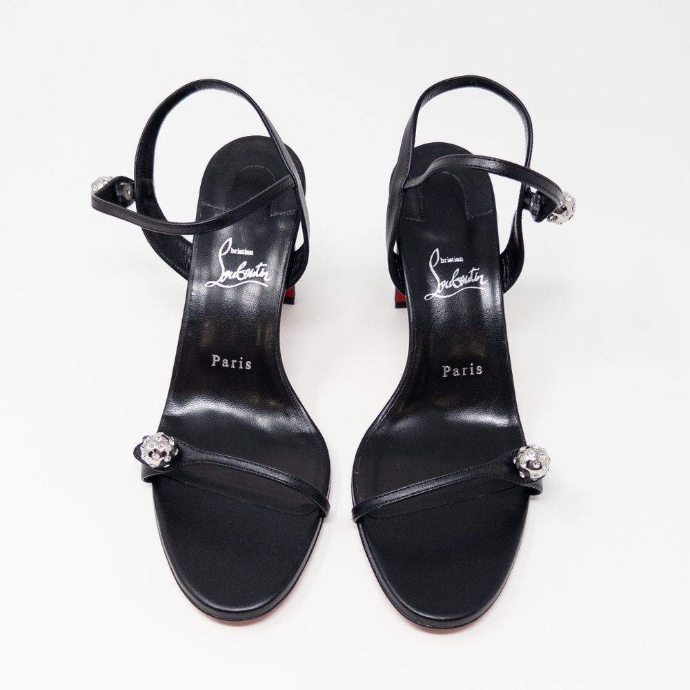 Christian Louboutin Atmospheria Leather Sphere Black Heels 40.5 EU 10.5 US - Picture 2 of 7